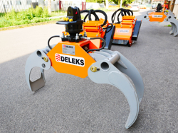 pinza forestal y rotator hidráulico para mini excavadoras y grúas forestales capacidad 1000kg mod dk 11c gr 30f