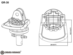 pinza para mini excavadoras y grúas forestales capacidad 1000kg mod dk 11c gr 30