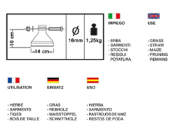 cortador hidráulico de zarzas para mini excavadora arh 100