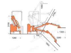 trituradora de brazo para tractor con cabezal de corte mod airone 130 tr