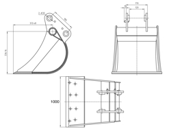 cuchara para miniexcavadora bhb 1000