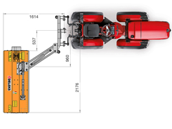 desbrozadora de brazo ligera de martillos para tractor modelo volpe 165
