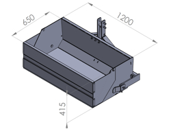 pala mecanica 120cm con attacco universale modelo bucket 120 h l