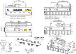 desbrozadora de martillos leopard 140 sph para tractor 30 70cv
