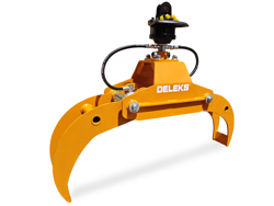 pinza hidraulica forestal y rotador para mini excavadoras y gruas forestales capacidad 400kg mod dk 10h gr 10