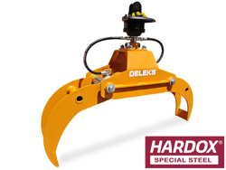pinza hidraulica forestal y rotador para mini excavadoras y gruas forestales capacidad 400kg mod dk 10h gr 10