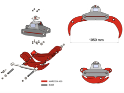 pinza para mini excavadoras y gruas forestales capacidad 400kg mod dk 10h