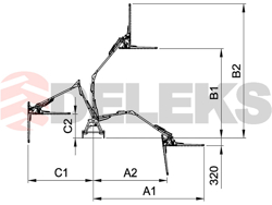 recortadora de brazo hidraulica cortasetos para tractor mod falco hw