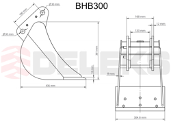 cuchara para miniexcavadora bhb 300