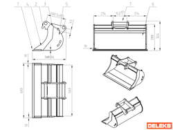 cuchara para miniexcavadora s100 600s30