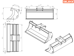 cuchara para miniexcavadora s100 800s30