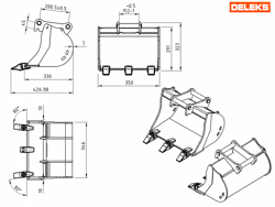 cuchara para miniexcavadora bhb 350 s30