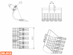 cuchara para miniexcavadora s180 800st