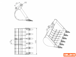 cuchara para miniexcavadora s380 1000st